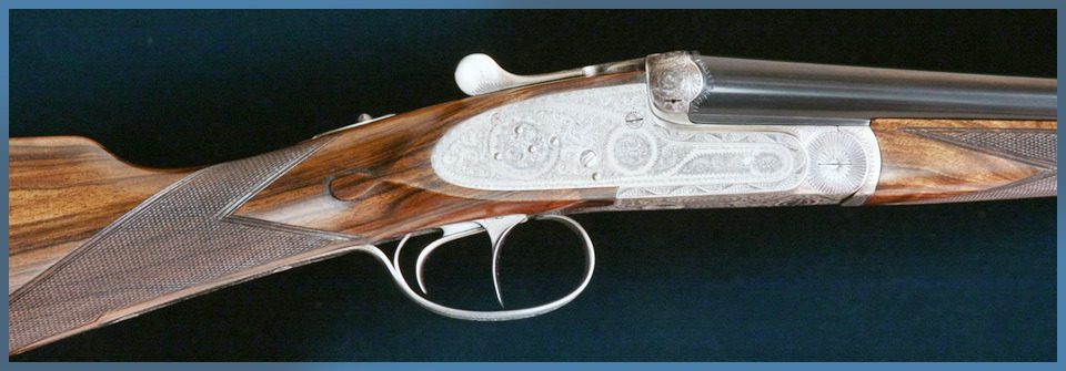 Engraved side-by-side double-barrel shotgun